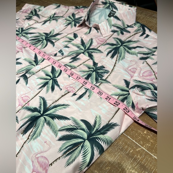 Men’s Flamingo & Tree Print Hawaiian Shirt - Picture 10 of 12